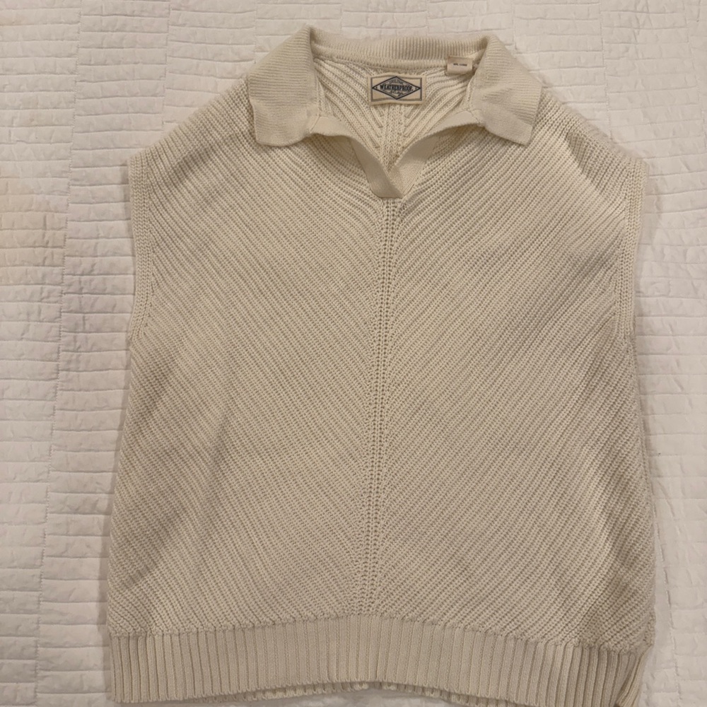 Weatherproof Ivory Knit Sweater Vest